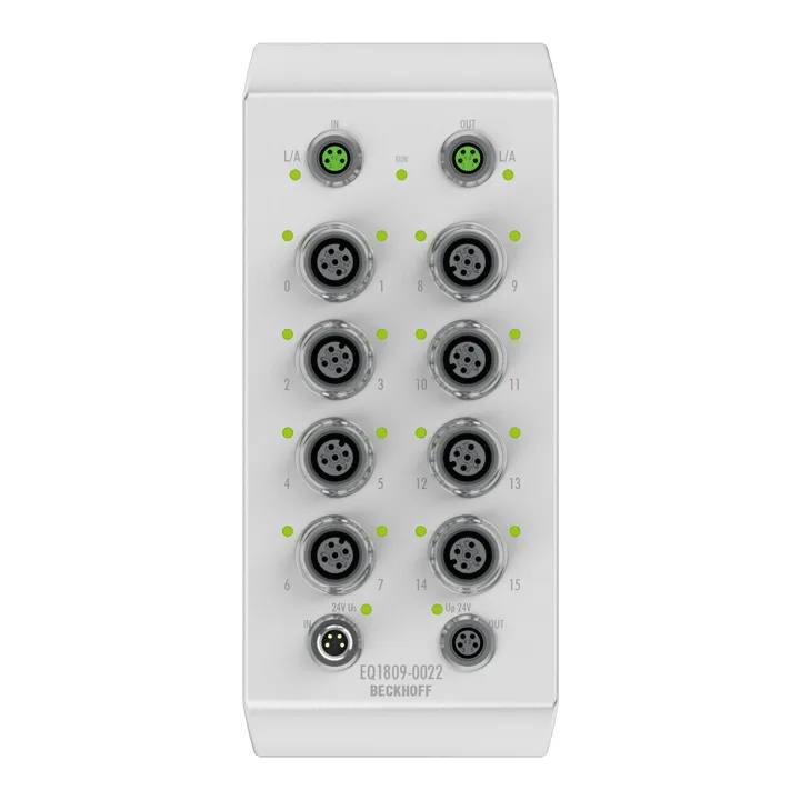 Beckhoff EQ1809-0022 EtherCAT Box, 16-channel digital input, 24 V DC, 3 ms, M12, stainless steel