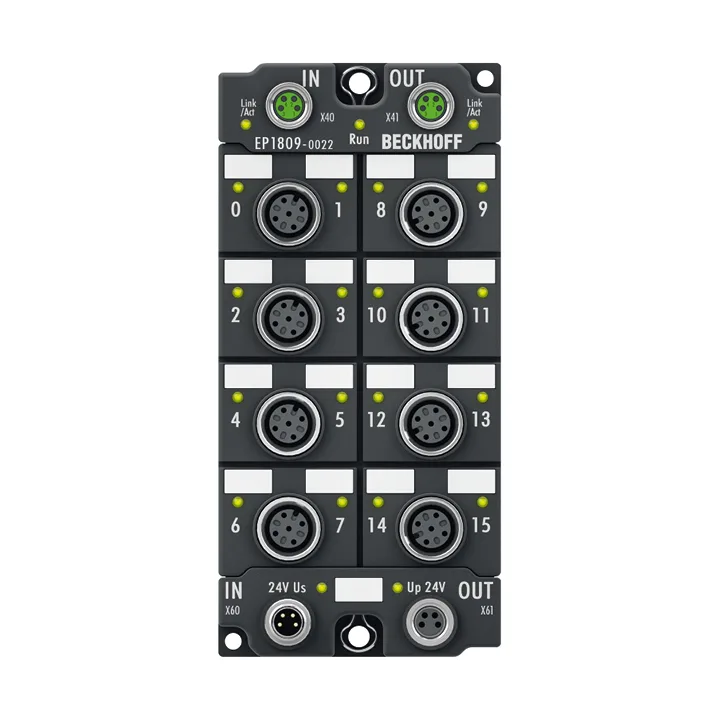 Beckhoff EP1809-0022 EtherCAT Box, 16-channel digital input, 24 V DC, 3 ms, M12