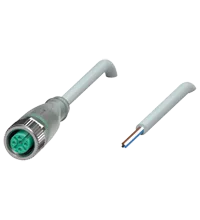 Pepperl+Fuchs V1-G-E8W-3M-PUR Female cordset single-ended M12 straight A-coded, LED 4-pin, PUR cable grey