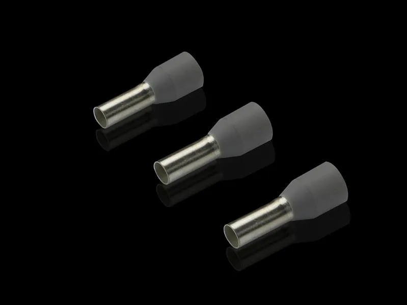 Rittal AS 4050.782 Kablo uç yüksükleri, kablo montajı için, 4 mm², AWG 12, 8 mm, gri, dökme, 500 adet