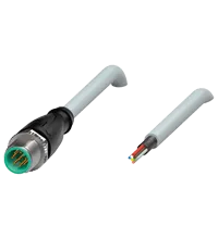 Pepperl+Fuchs V19S-G-2M-PUR-ABG Male cordset single-ended M12 straight A-coded, 8-pin, PUR cable grey, shielded