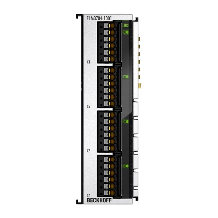 Beckhoff ELM3704-1001 EtherCAT Terminal, 4-channel analog input, multi-function, 24 bit, 10 ksps, TC compensation