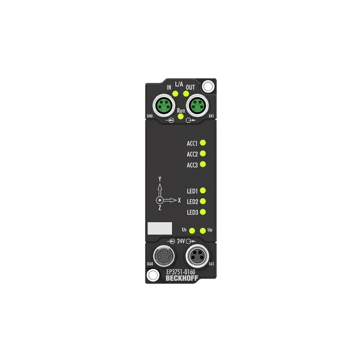 Beckhoff EP3751-0160 EtherCAT Box, 1-channel, 1 x 3-axis accelerometersNew