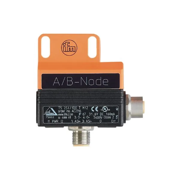 IFM DUAL SENSOR T5 2SI 1DO T M12 Pnömatik çeyrek dönüşlü aktüatörler için çiftli AS-i sensör