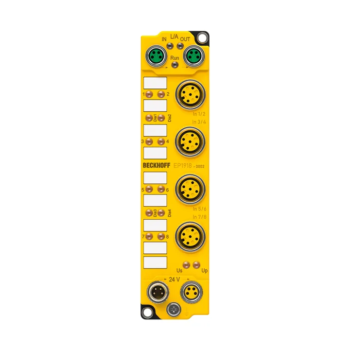Beckhoff EP1918-0002 EtherCAT Box, 8-channel digital input, 24 V DC, M12, TwinSAFE, TwinSAFE Logic