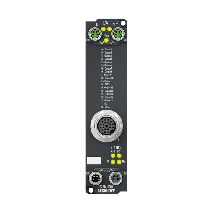 Beckhoff EP2816-0004 EtherCAT Box, 16-channel digital output, 24 V DC, 05 A, M16