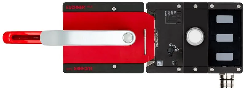 Euchner MGB2-L1HE-BP-M-S2-RY-L-164745 Complete set MGB2-L1-BP (M23, 1 pushbutton, closed-circuit current principle, door hinge on left)