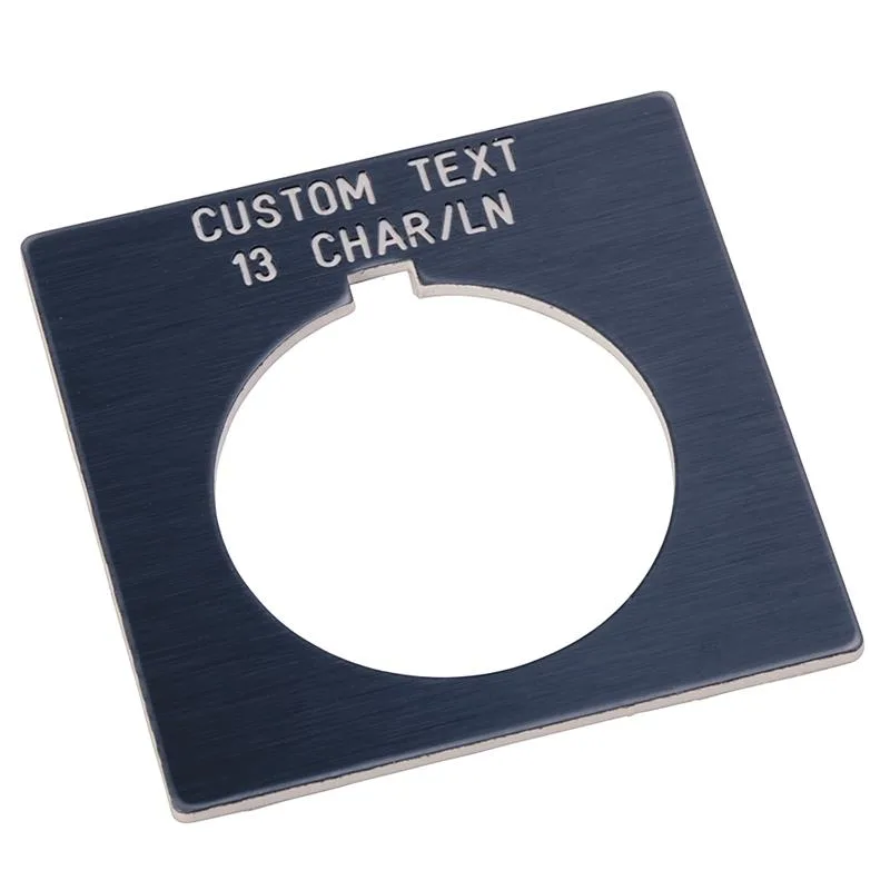 Allen Bradley 800H-W100E 30mm 800H Grey Custom Text Legend Plate