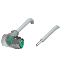 Pepperl+Fuchs V1-WV4A-A2-5M-PVC Female cordset single-ended M12 angled stainless steel 14404, A-coded, LED 4-pin, PVC cable grey