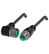 Pepperl+Fuchs V11-W-BK2M-PVC-U-V11-G Cordset M12 socket angled to M12 plug straight A-coded, 3-pin, PVC cable black, UL approved