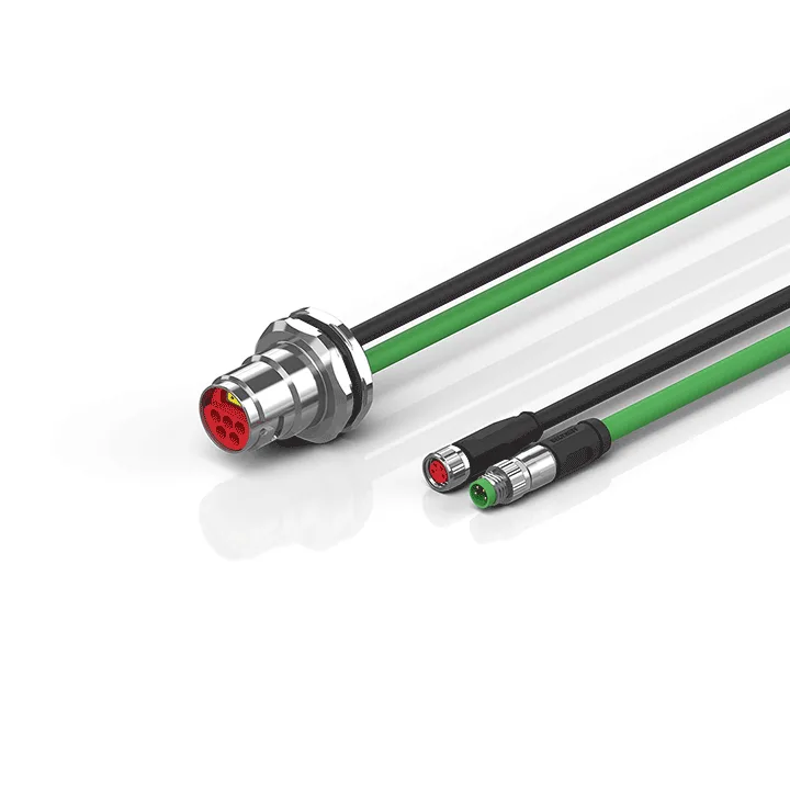 Beckhoff ZK7208-CB51-Axxx B17, ENP cable, PUR, 5 G 15 mm² + (1 x 4 x AWG22), drag chain suitable, key 1 (2 x 24 V DC + PE)