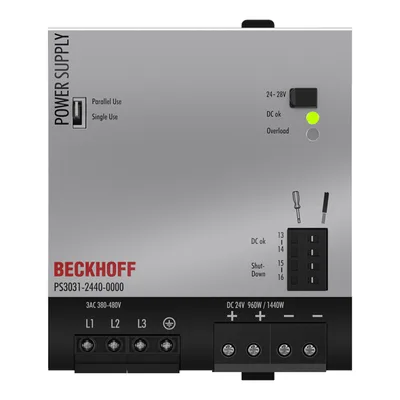 Beckhoff PS3031-2440-0000 Power supply PS3000; output: 24 V DC, 40 A; input: 3 AC 380…480 V, 3-phase