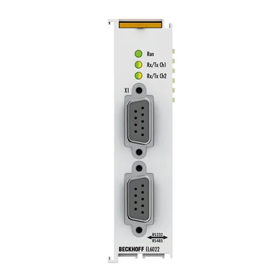 Beckhoff EL6022 EtherCAT Terminal, 2-channel communication interface, serial, RS422/RS485, D-sub