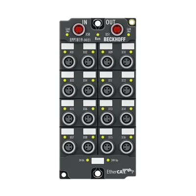 Beckhoff EPP1819-0021 EtherCAT P Box, 16-channel digital input, 24 V DC, 10 µs, M8
