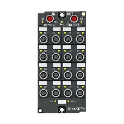 Beckhoff EPP2349-0021 EtherCAT P Box, 16-channel digital combi, 24 V DC, 10 µs, 05 A, M8