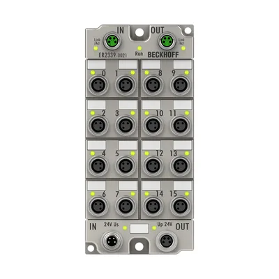 Beckhoff ER2339-0021 EtherCAT Box, 16-channel digital combi, 24 V DC, 3 ms, 05 A, M8, zinc die-cast