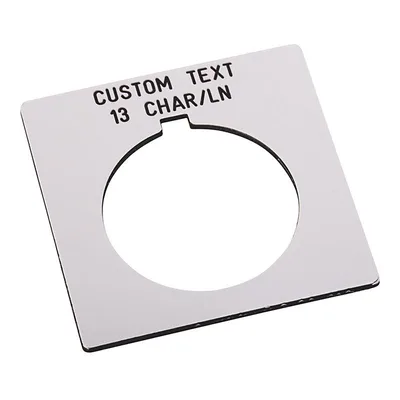 Allen Bradley 800H-W500E 30mm 800H White Custom Text Legend Plate