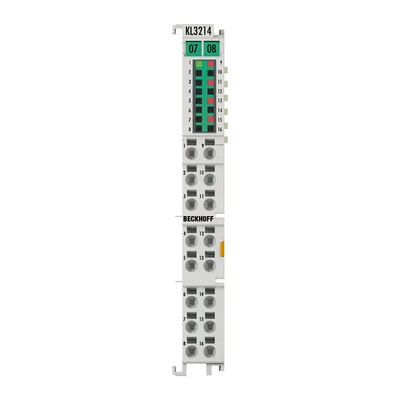 Beckhoff KL3214 Bus Terminal, 4-channel analog input, temperature, RTD (Pt100), 16 bit, 3-wire connection