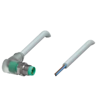 Pepperl+Fuchs V3S-WM-E2-10M-PUR Male cordset single-ended M8 angled A-coded, LED 3-pin, PUR cable grey