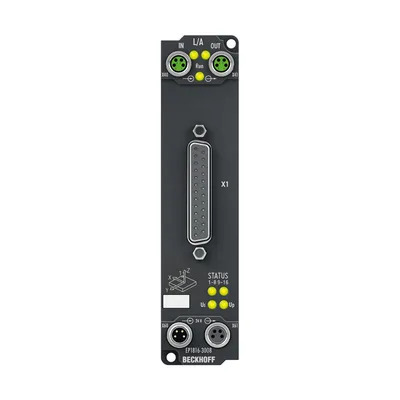 Beckhoff EP1816-3008 EtherCAT Box, 16-channel digital input, 24 V DC, 10 µs, D-sub, 2 x 3-axis accelerometers