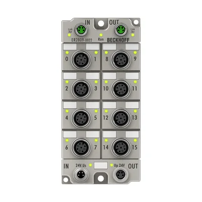 Beckhoff ER2809-0022 EtherCAT Box, 16-channel digital output, 24 V DC, 05 A, M12, zinc die-cast