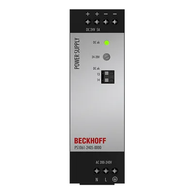 Beckhoff PS1061-2405-0000 Power supply PS1000; output: 24 V DC, 5 A; input: AC 200…240 V, 1-phase