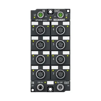 Beckhoff EP1008-0022 EtherCAT Box, 8-channel digital input, 24 V DC, 3 ms, M12