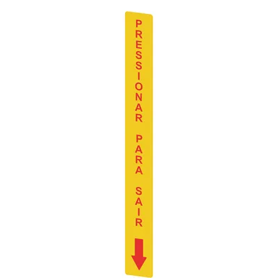 Pizzato VF AP-A1AGR09 Yellow adhesive in PC, rectangular 300x32 mm, red writing "PRESSIONAR PARA SAIR"