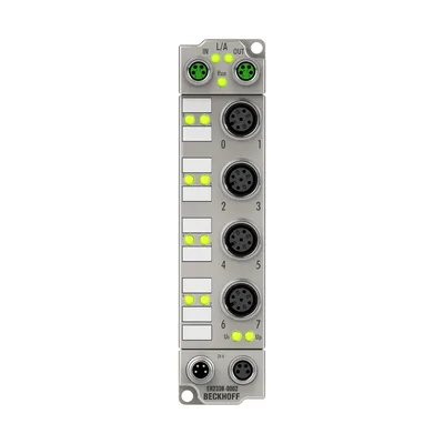 Beckhoff ER2338-0002 EtherCAT Box, 8-channel digital combi, 24 V DC, 10 µs, 05 A, M12, zinc die-cast