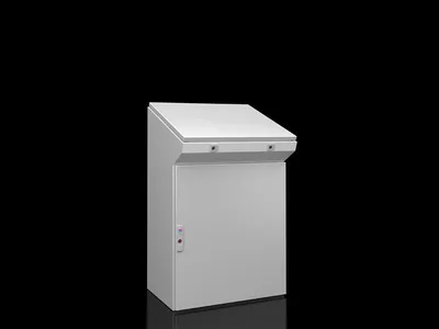 Rittal TP 6746.600 TP dikili tip kumanda masası, GxYxD1/D2: 600x975x400/500 mm, çelik sac