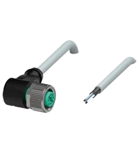 Pepperl+Fuchs V15-W-2M-PVC-ABG Female cordset single-ended M12 angled A-coded, 5-pin, PVC cable grey, shielded