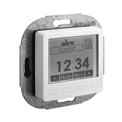 Alre HTRRUu210.021#07/V2 Room/underfloor temperature controller with timer, flush-mounted, cover 50x50mm, pure white, gloss