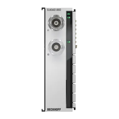 Beckhoff ELM3602-0002 EtherCAT Terminal, 2-channel analog input, IEPE/accelerometer, 24 bit, 50 ksps, BNC
