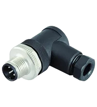 Pepperl+Fuchs V1S-W-BK Male connector M12 angled A-coded 4-pin, for cable diameter 4 - 6 mm, field-attachable