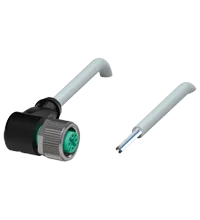 Pepperl+Fuchs V15-W-2M-PUR Female cordset single-ended M12 angled A-coded, 5-pin, PUR cable grey