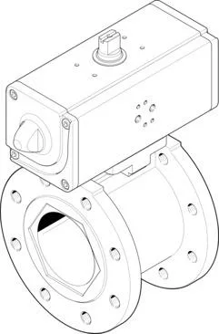 Festo VZBC-100-FF-16-22-F0710-V4V4T-PP240-R-90-C Pnömatik Aktuatörlü Küresel Vana