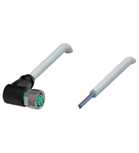 Pepperl+Fuchs V3-WM-2M-PUR Female cordset single-ended M8 angled A-coded, 3-pin, PUR cable grey