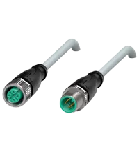 Pepperl+Fuchs V1-G-42-5M-PUR-V1-G Cordset M12 socket straight to M12 plug straight A-coded, 4-pin crossed, PUR cable grey