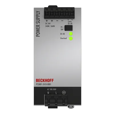 Beckhoff PS3001-2410-0001 Power supply PS3000; output: 24 V DC, 10 A; input: AC 100…240 V/DC 110…150 V, 1-phase
