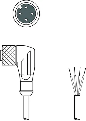 Leuze KD U-M12-4W-P1-150 Bağlantı kablosu