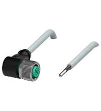 Pepperl+Fuchs V1-W-5M-PUR-ABG0 Female cordset single-ended M12 angled A-coded, 4-pin, PUR cable grey, shielded