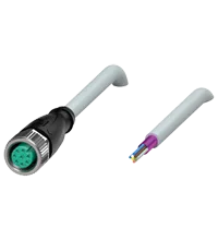 Pepperl+Fuchs V17-G-3M-PUR Female cordset single-ended M12 straight A-coded, 8-pin, PUR cable grey, shielded