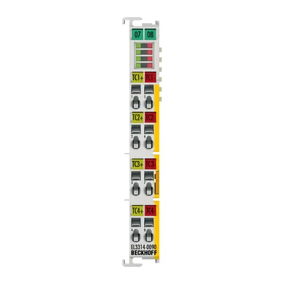 Beckhoff EL3314-0090 EtherCAT Terminal, 4-channel analog input, temperature, thermocouple, 16 bit, TwinSAFE SC
