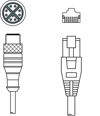 Leuze KSS GB-M12-8A-RJ45-A-P7-020 Bağlantı kablosu