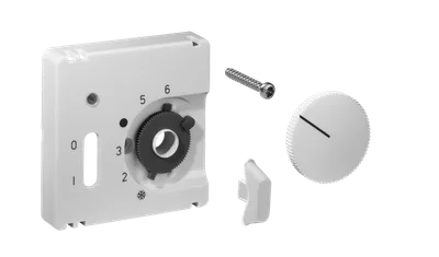 Alre JZ-035.020 Cover set for room thermostat RTBSU-401062 / floor temperature controller RTERU, 50×50, traffic white (RAL9016), gloss