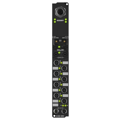 Beckhoff IL2301-B901 Coupler Box, 4-channel digital input + 4-channel digital output, Ethernet, 24 V DC, 3 ms, 05 A, M8