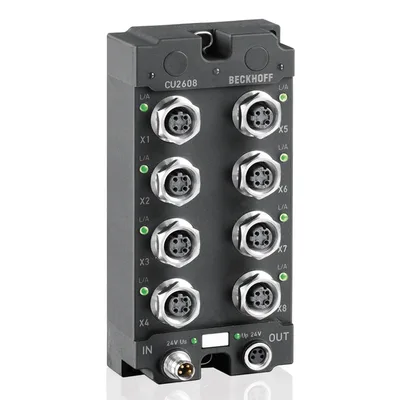 Beckhoff CU2608 Infrastructure, 8-port switch, Ethernet, 100 Mbit/s, 24 V DC, M12