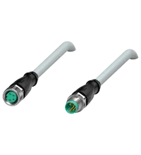 Pepperl+Fuchs V31-GM-2M-PUR-ABG-V31-GM Cordset M8 socket straight to M8 plug straight A-coded, 4-pin, PUR cable grey, shielded