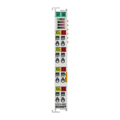 Beckhoff EL3314-0002 EtherCAT Terminal, 4-channel analog input, temperature, thermocouple, 24 bit, electrically isolated