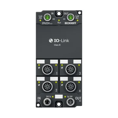 Beckhoff EP6224-3022 EtherCAT Box, 4-channel communication interface, IO-Link, master, Class B, M12